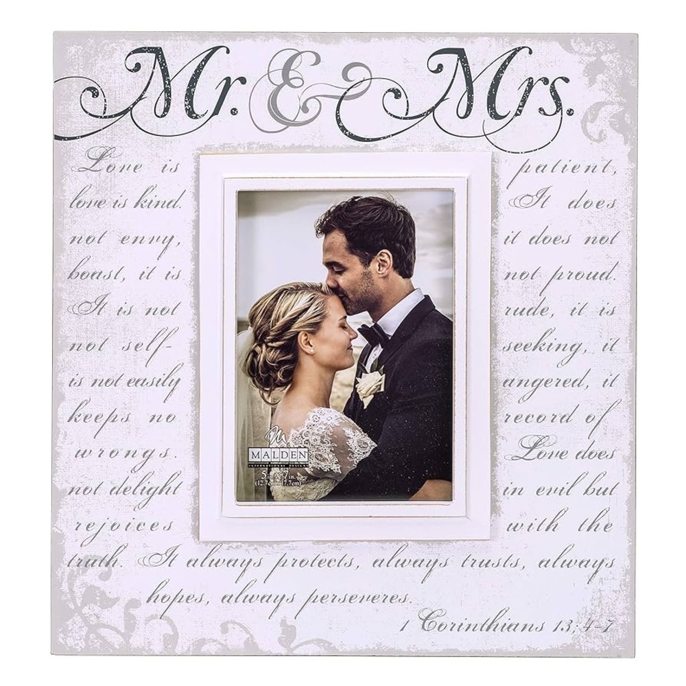 Malden White and Black Picture Frame with Elegant Accents NIB